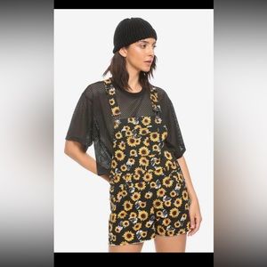 Hot topic sunflowers and skulls overalls